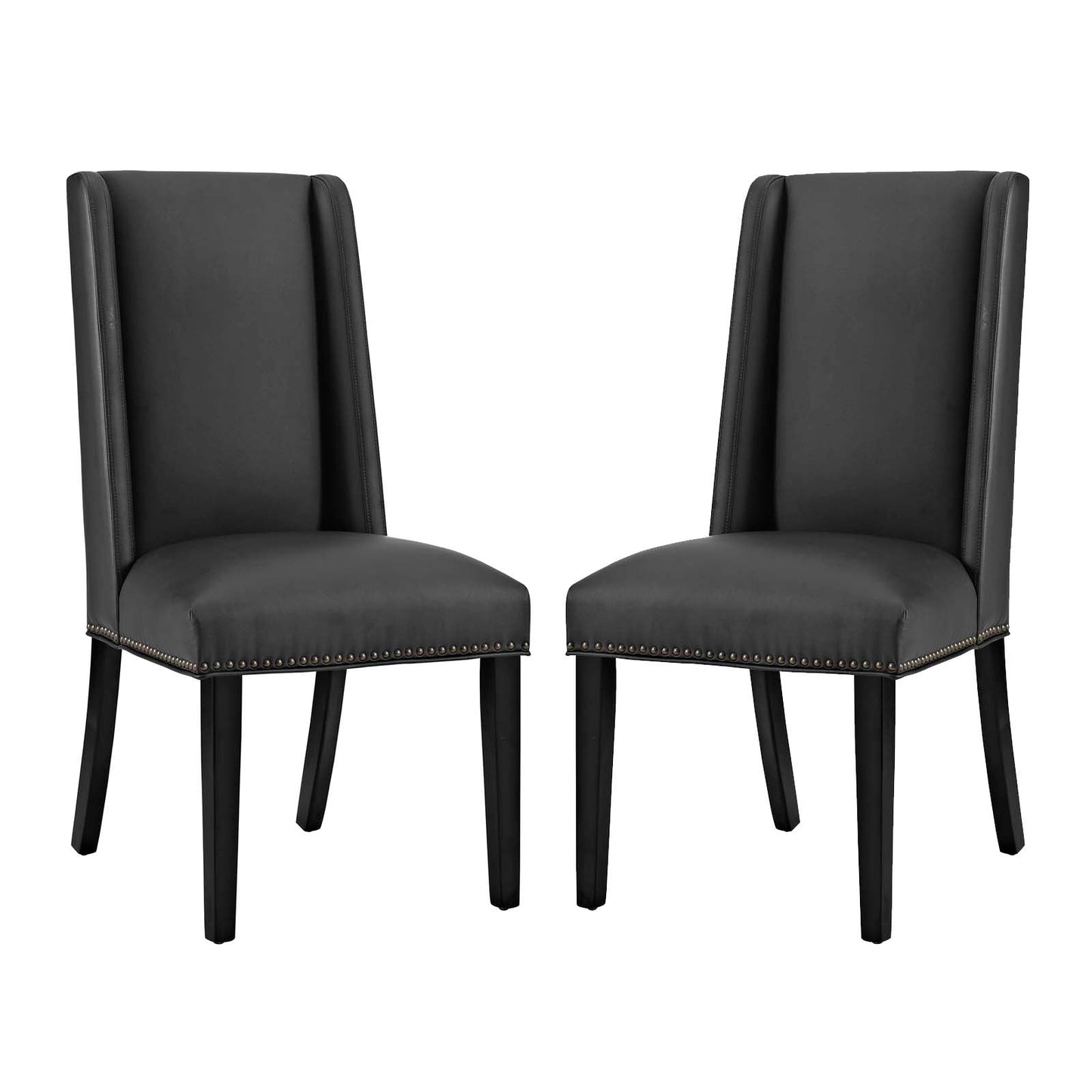 Modway Baron Dining Chair Vinyl Set of 2 | Dining Chairs