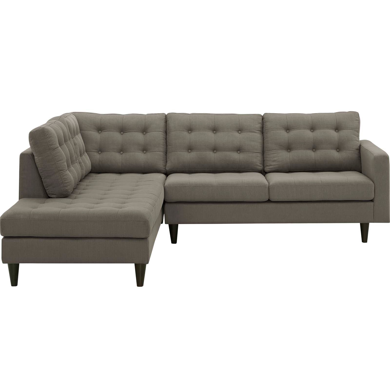 Empress 2 Piece Upholstered Fabric Left Facing Bumper Sectional By Modway - EEI-2798 | Outdoor Sofas, Loveseats & Sectionals - 3