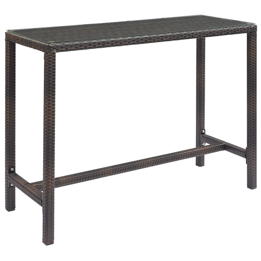 Modway Conduit Outdoor Patio Wicker Rattan Large Bar Table | Bar Table
