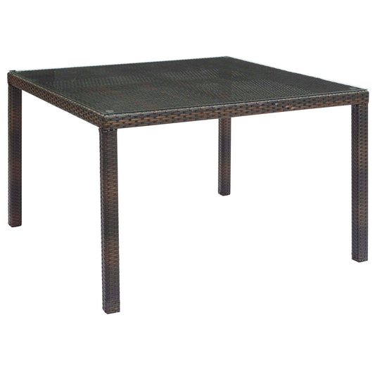 Modway Conduit 47" Outdoor Patio Wicker Rattan Dining Table Brown | Dining Tables