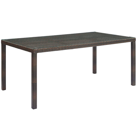 Modway Conduit 70" Outdoor Patio Wicker Rattan Dining Table | Dining Tables