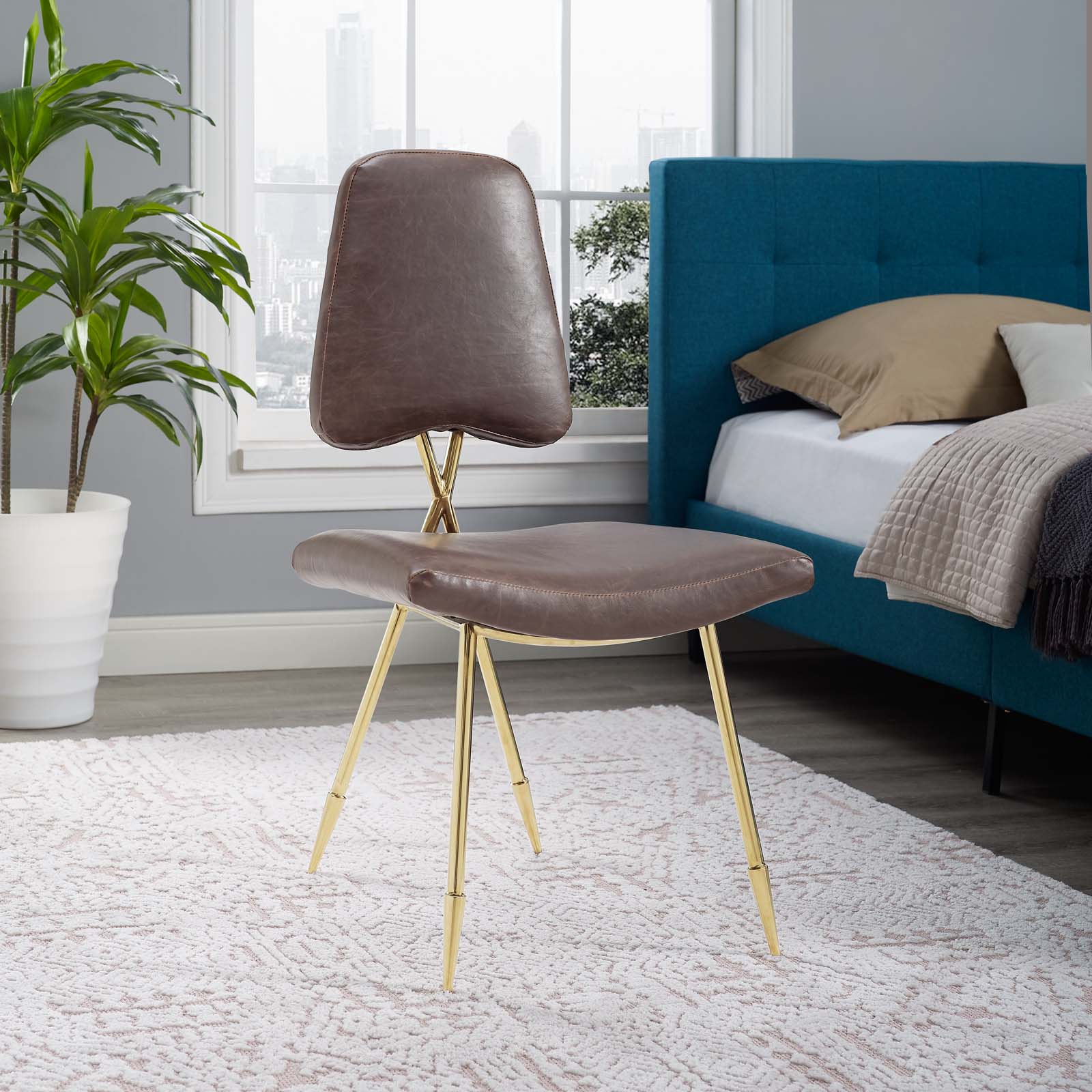 Modway Ponder Antique Faux Leather Dining Side Chair | Dining Chairs | Modishstore