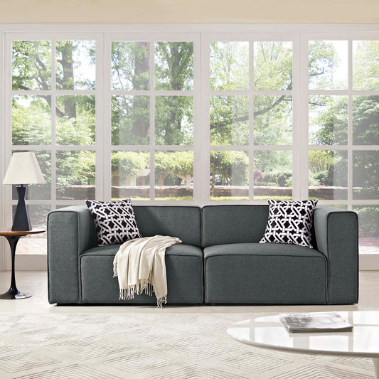 Modway Mingle 2 Piece Upholstered Fabric Sectional Sofa Set | Sofas | Modishstore-2