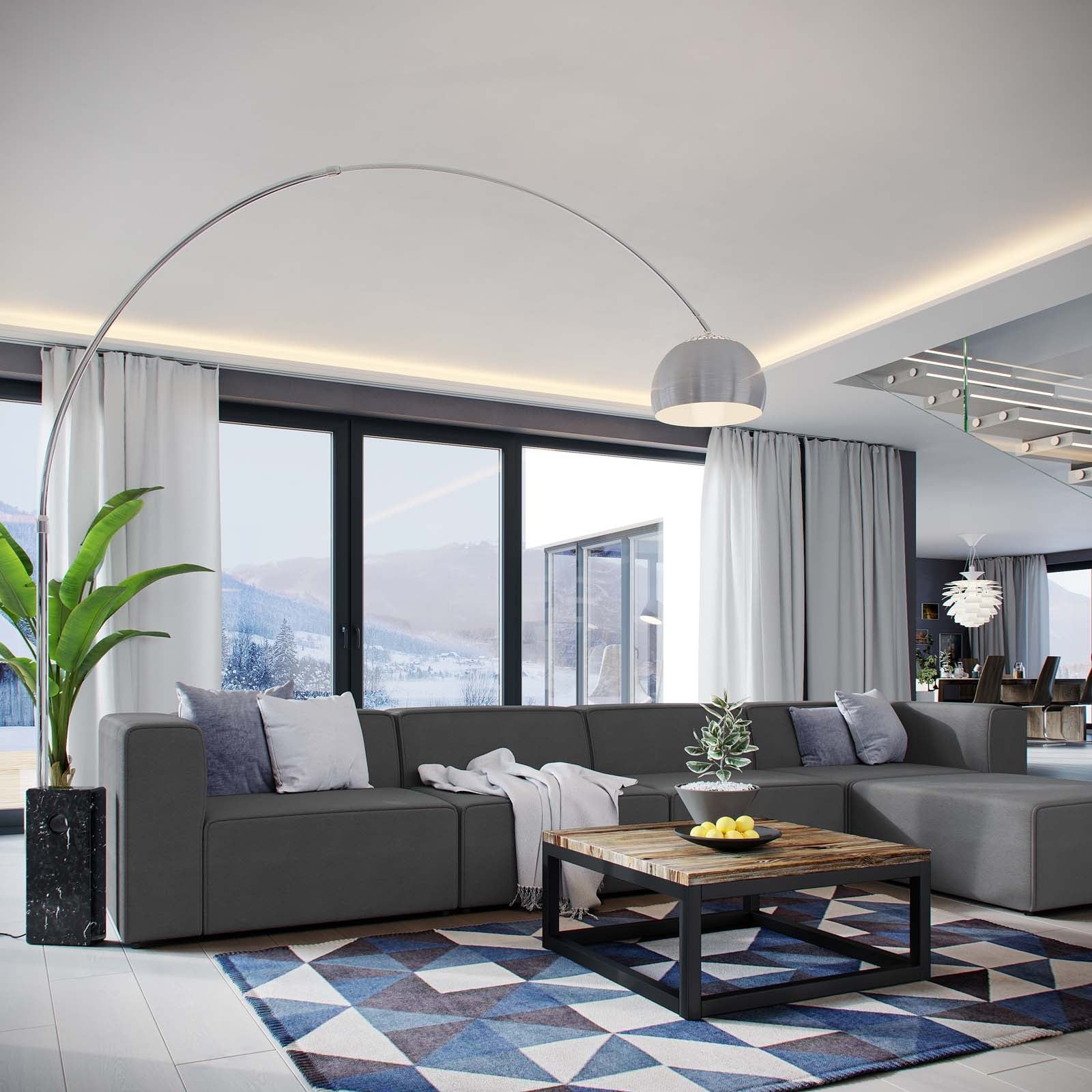 Modway Mingle 5 Piece Upholstered Fabric Sectional Sofa Set | Sofas | Modishstore-2