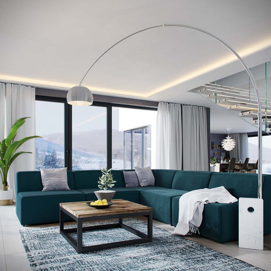 Modway Mingle 5 Piece Upholstered Fabric Armless Sectional Sofa Set | Sofas | Modishstore-2