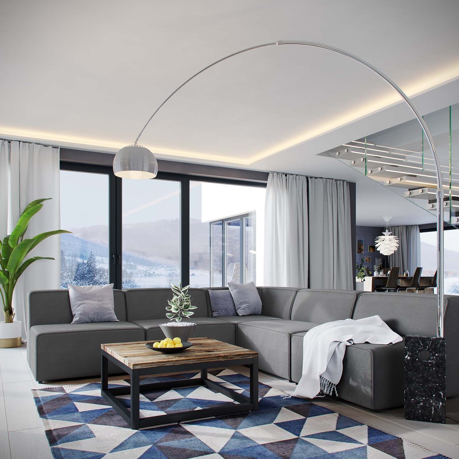 Modway Mingle 5 Piece Upholstered Fabric Armless Sectional Sofa Set | Sofas | Modishstore