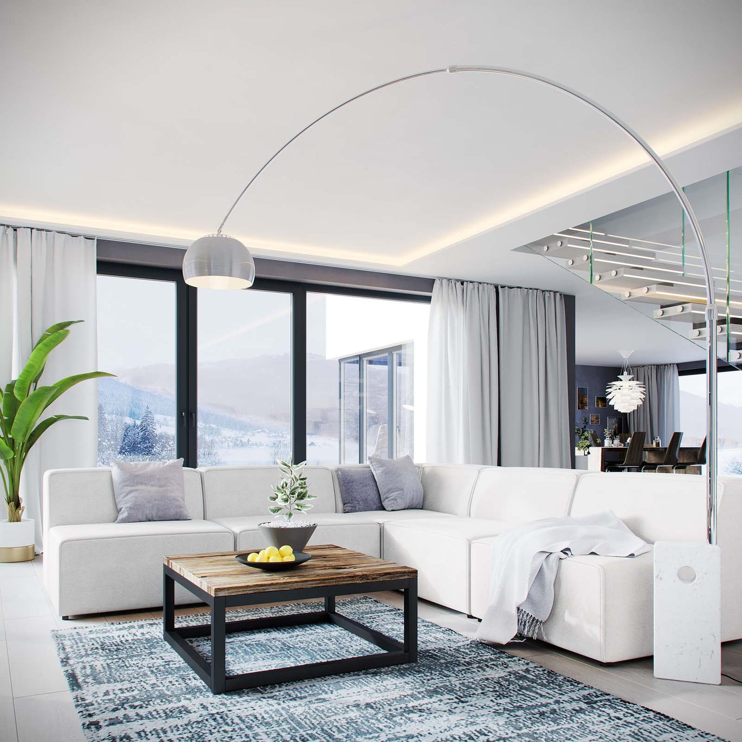 Modway Mingle 5 Piece Upholstered Fabric Armless Sectional Sofa Set | Sofas | Modishstore-4