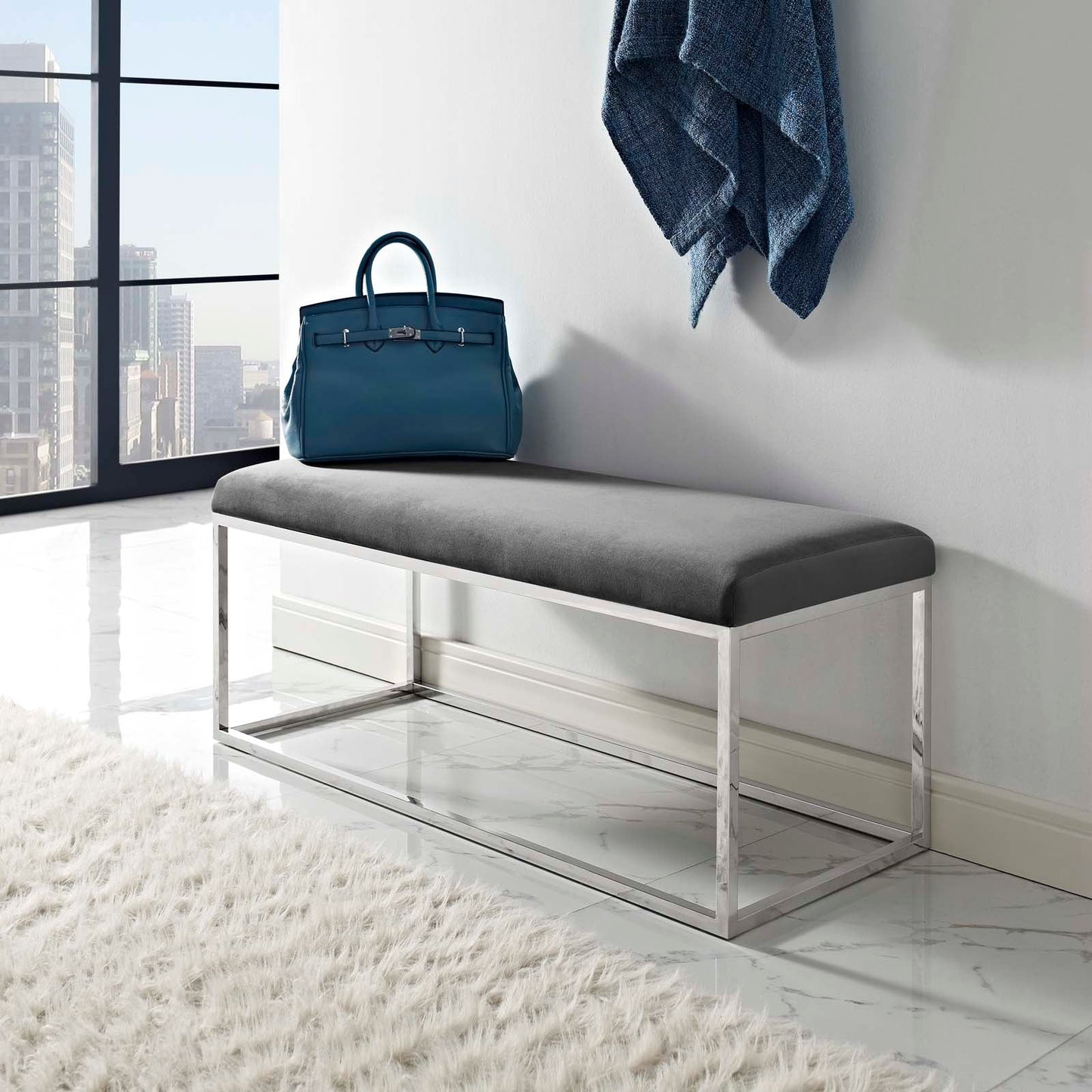 Modway Anticipate Performance Velvet Bench | Stools & Benches
