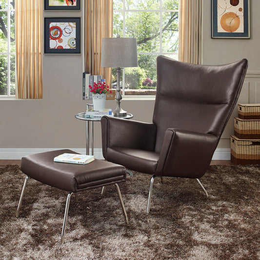 Class Leather Lounge Chair By Modway - EEI-287 | Lounge Chairs