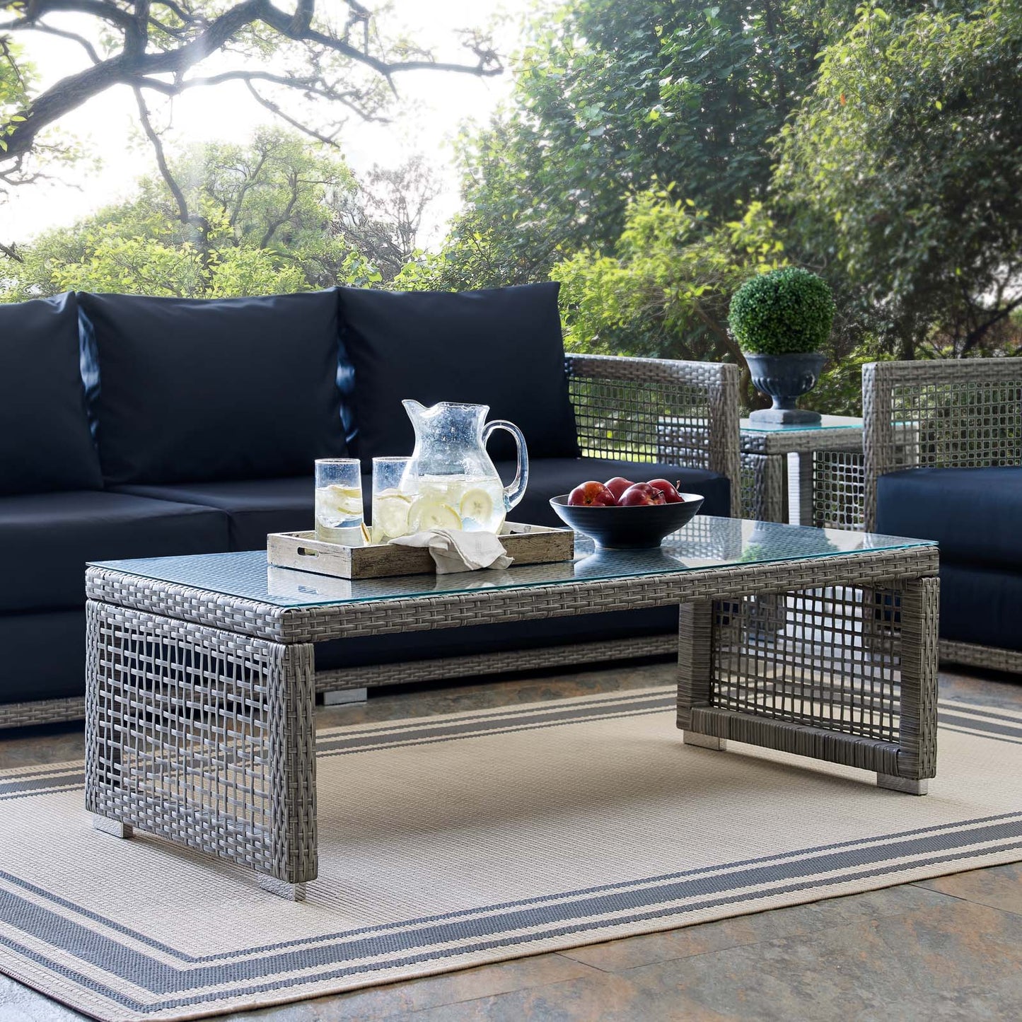 Modway Aura Rattan Outdoor Patio Coffee Table | Outdoor Tables