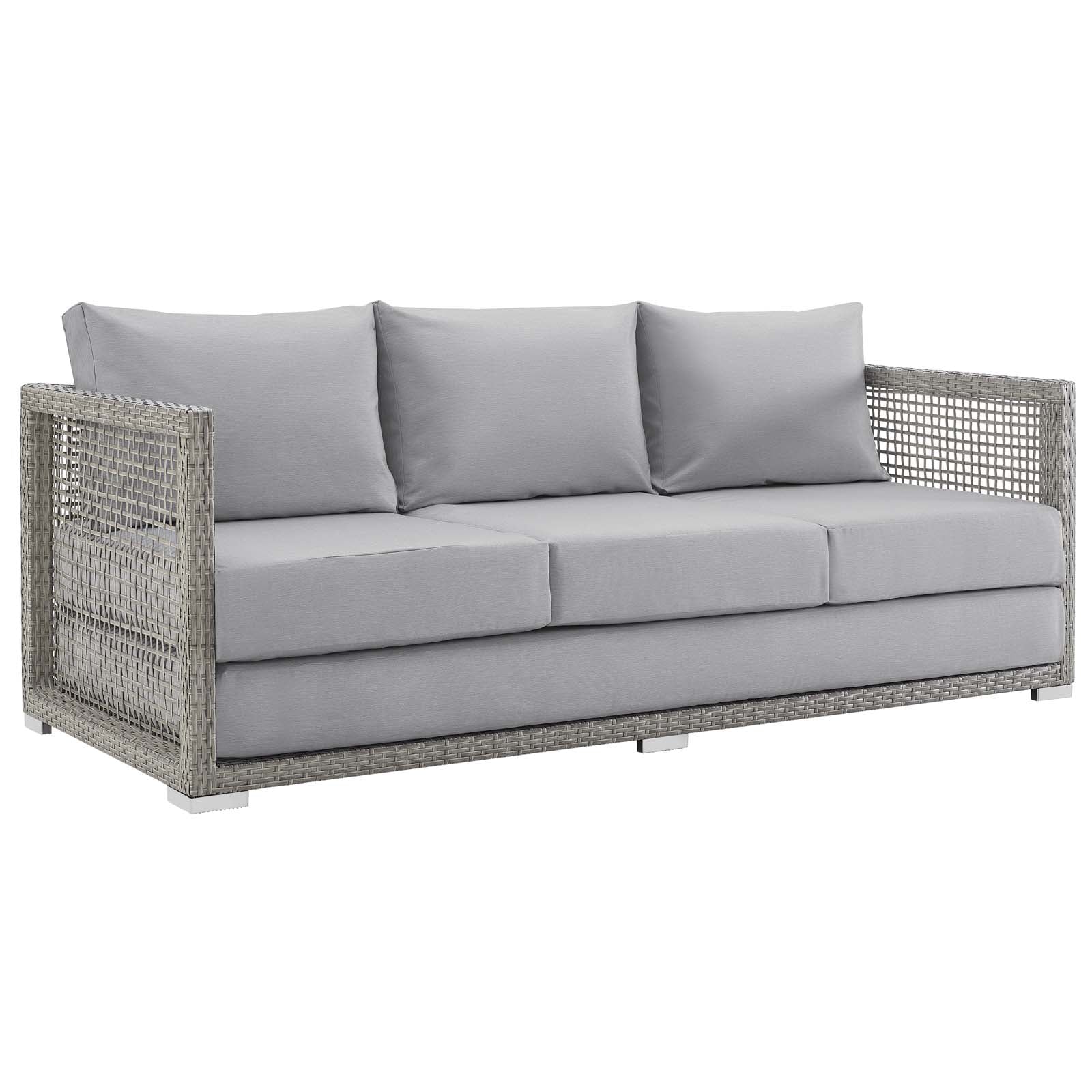 Modway Aura Outdoor Patio Wicker Rattan Sofa | Outdoor Sofas, Loveseats & Sectionals | 