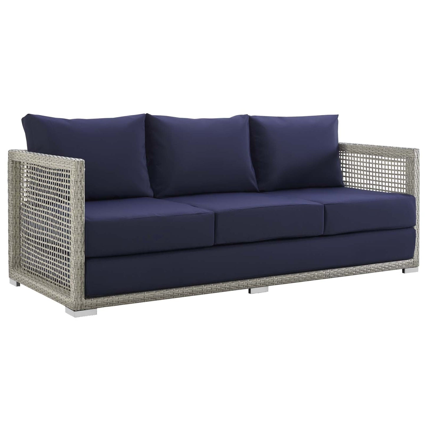 Modway Aura Outdoor Patio Wicker Rattan Sofa | Outdoor Sofas, Loveseats & Sectionals | 