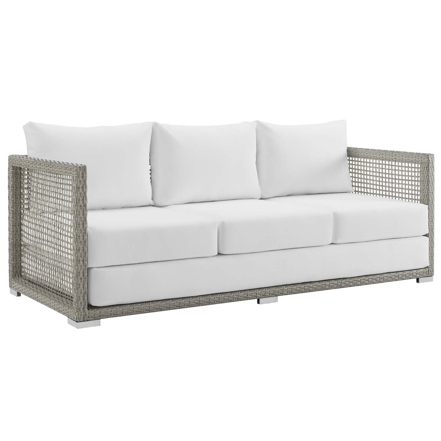 Modway Aura Outdoor Patio Wicker Rattan Sofa | Outdoor Sofas, Loveseats & Sectionals | 