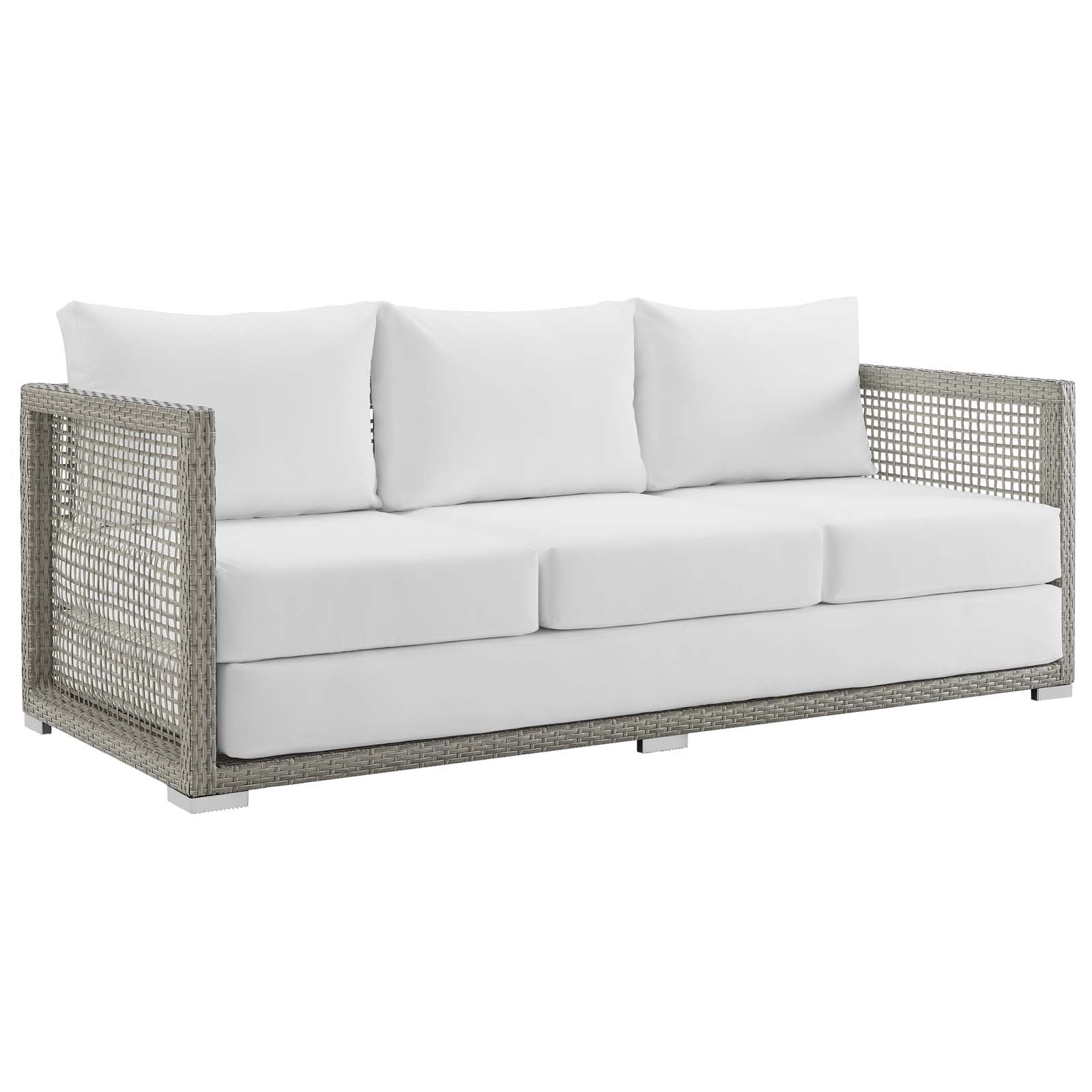 Modway Aura Outdoor Patio Wicker Rattan Sofa | Outdoor Sofas, Loveseats & Sectionals | 