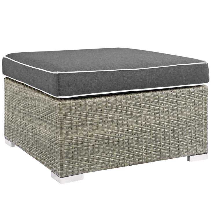 Modway Repose Sunbrella?? Fabric Outdoor Patio Ottoman In Light Gray Beige | Ottomans | Modishstore-4