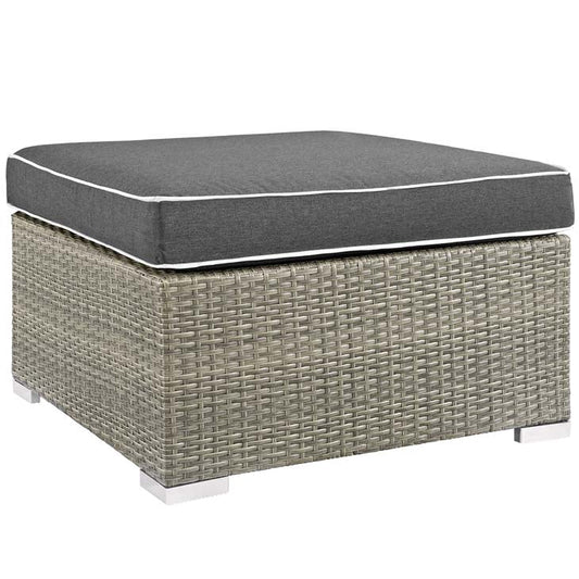 Modway Repose Sunbrella?? Fabric Outdoor Patio Ottoman In Light Gray Beige | Ottomans | Modishstore-4