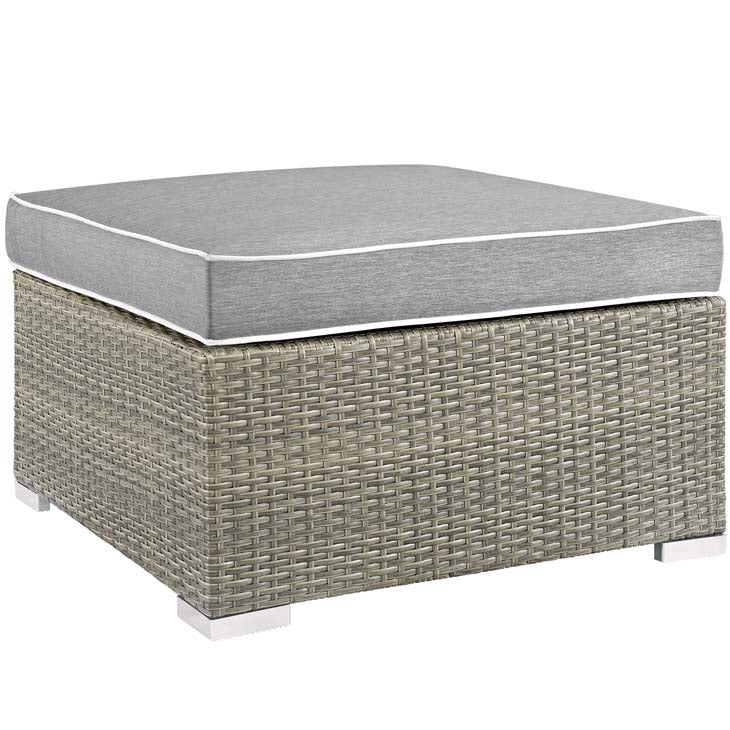 Modway Repose Sunbrella?? Fabric Outdoor Patio Ottoman In Light Gray Beige | Ottomans | Modishstore-5