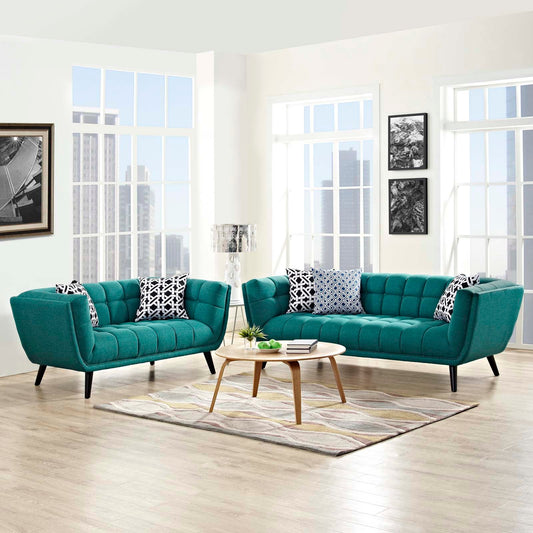 Modway Bestow 2 Piece Upholstered Fabric Sofa and Loveseat Set | Loveseats | 