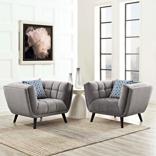 Modway Bestow 2 Piece Performance Velvet Armchair Set | Armchairs | 