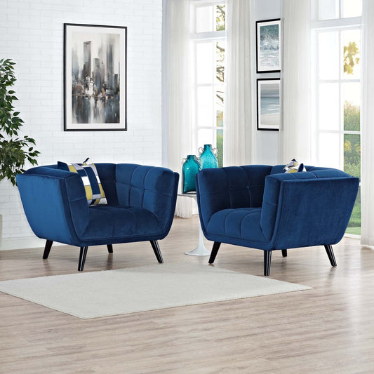 Modway Bestow 2 Piece Performance Velvet Armchair Set | Armchairs