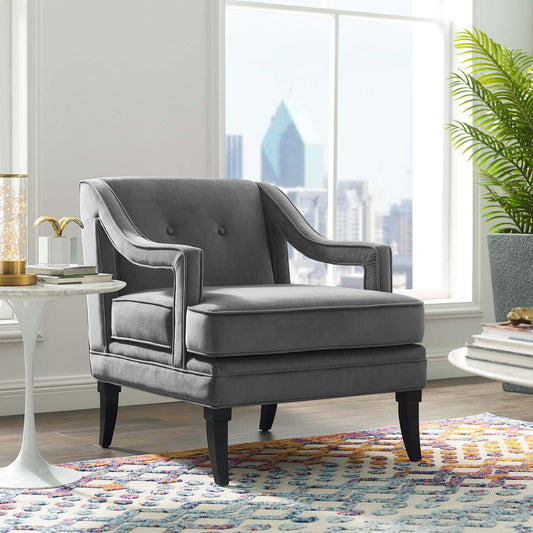 Modway Concur Button Tufted Upholstered Velvet Armchair | Armchairs | 
