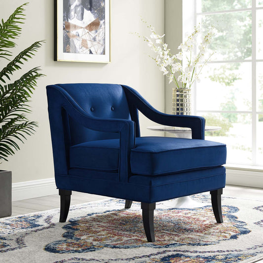 Modway Concur Button Tufted Upholstered Velvet Armchair | Armchairs | 