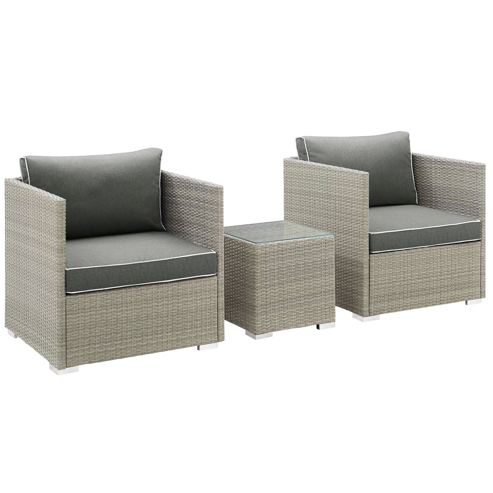 Repose 3 Piece Outdoor Patio Sectional Set By Modway - EEI-3006 | Outdoor Sofas, Loveseats & Sectionals | Modishstore