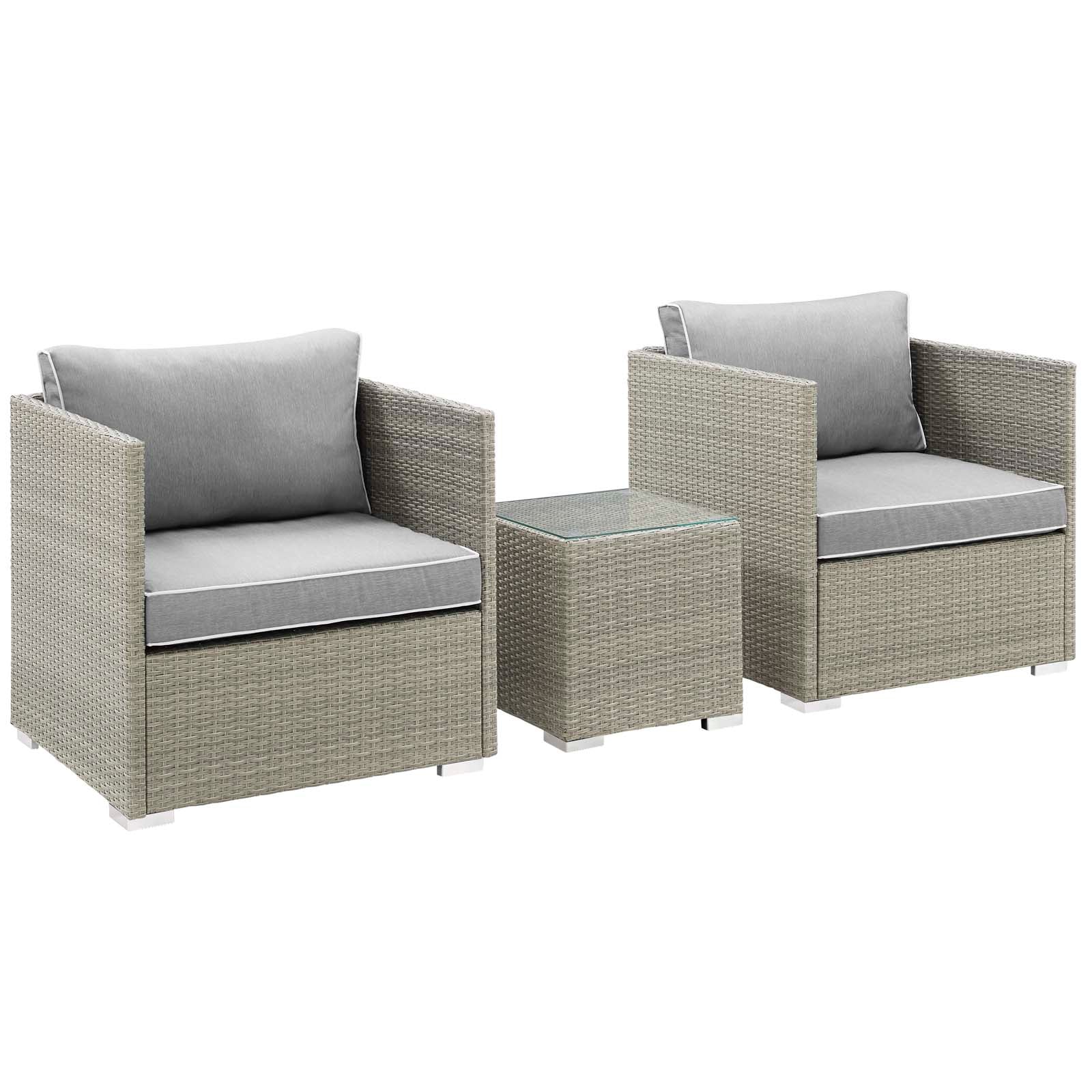 Repose 3 Piece Outdoor Patio Sectional Set By Modway - EEI-3006 | Outdoor Sofas, Loveseats & Sectionals | Modishstore - 2