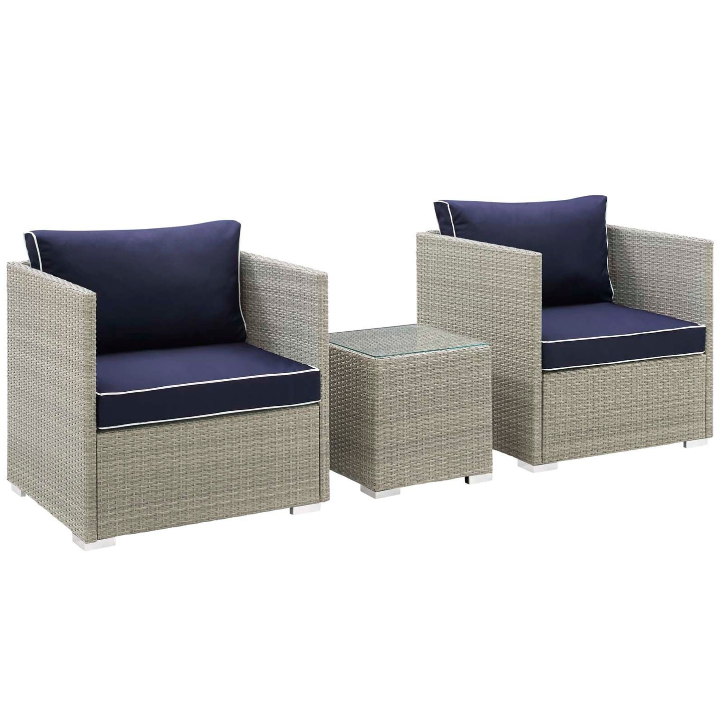 Repose 3 Piece Outdoor Patio Sectional Set By Modway - EEI-3006 | Outdoor Sofas, Loveseats & Sectionals | Modishstore - 3