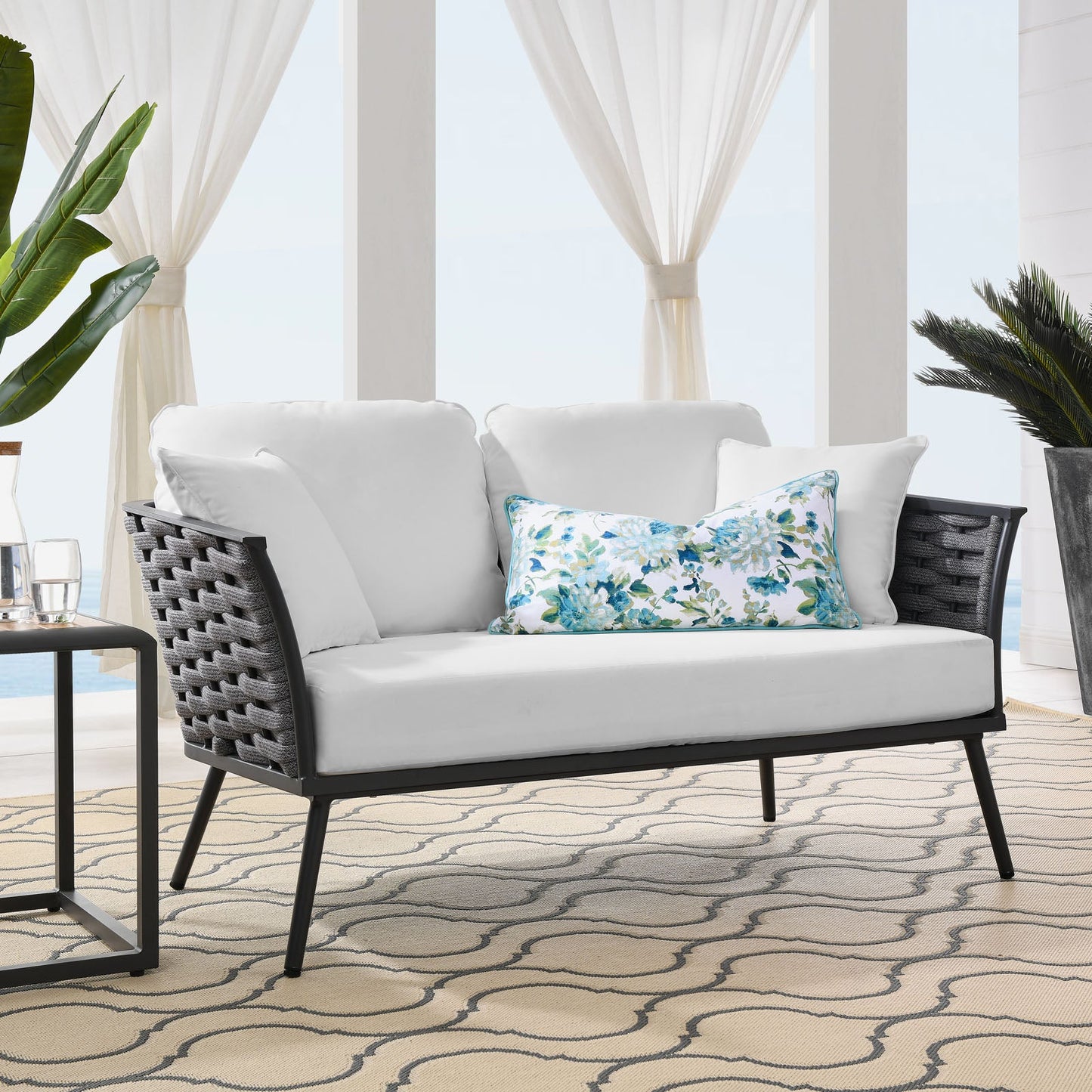 Modway Stance Outdoor Patio Aluminum Loveseat | Outdoor Sofas, Loveseats & Sectionals | Modishstore-3