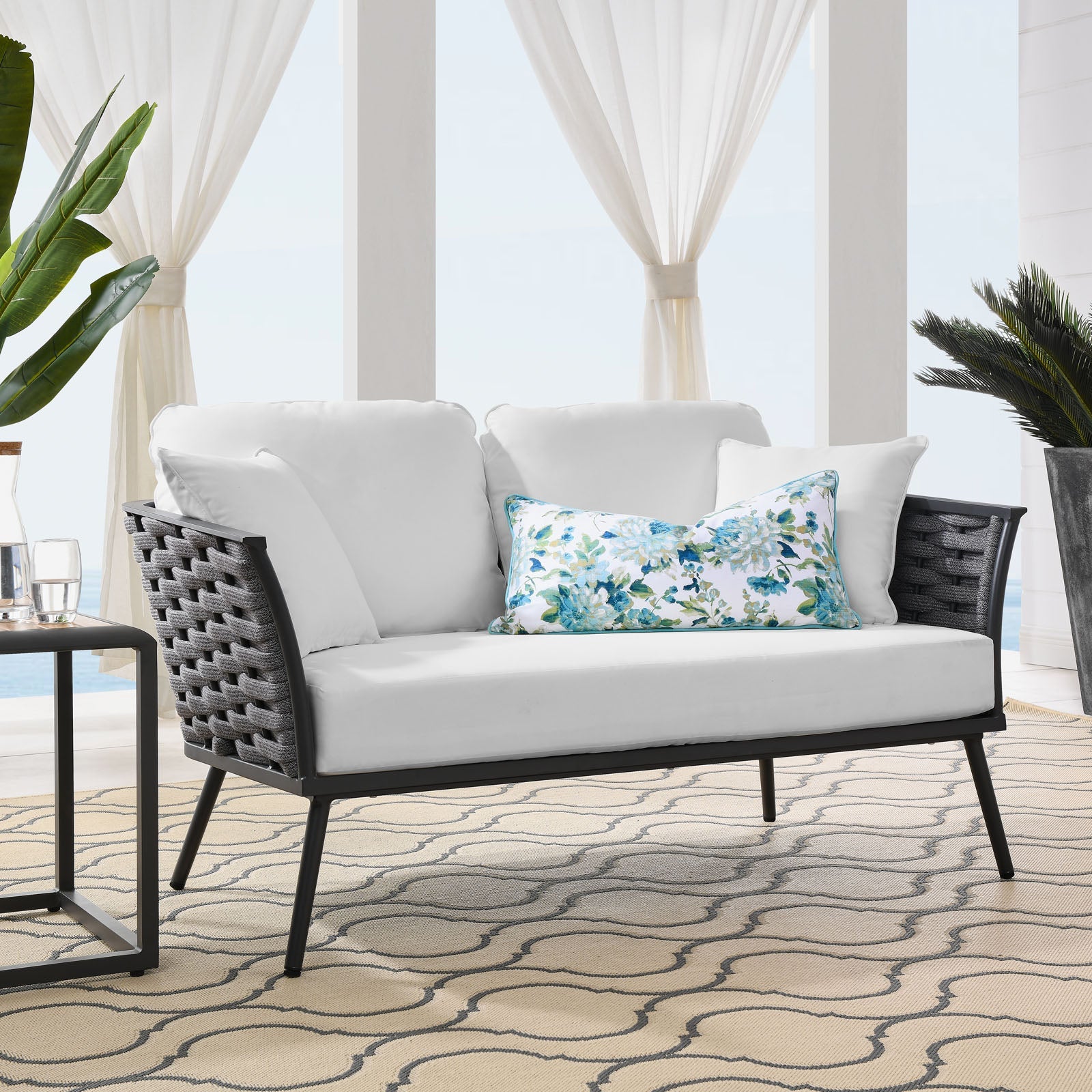 Modway Stance Outdoor Patio Aluminum Loveseat | Outdoor Sofas, Loveseats & Sectionals | Modishstore-3