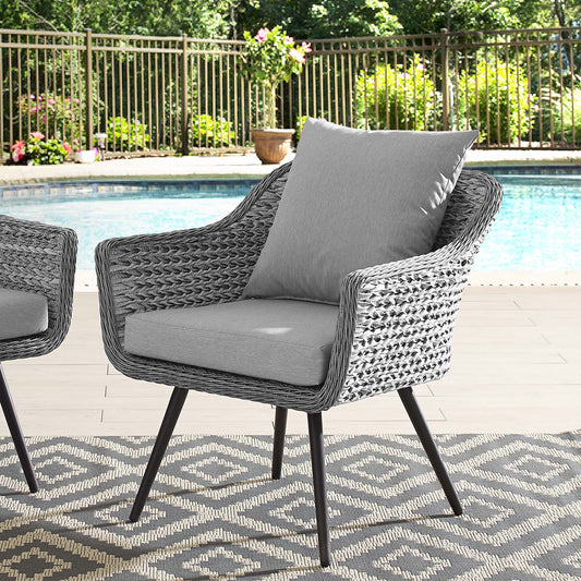 Modway Endeavor Outdoor Patio Wicker Rattan Armchair Gray | Armchairs