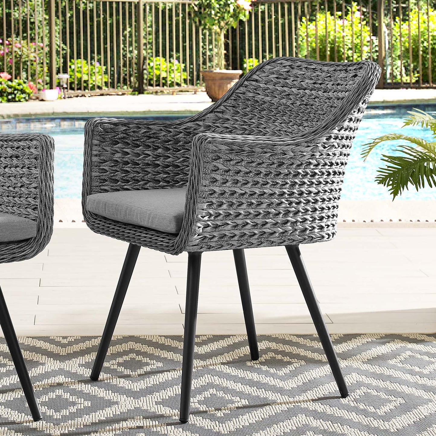 Modway Endeavor Outdoor Patio Wicker Rattan Dining Armchair | Armchairs