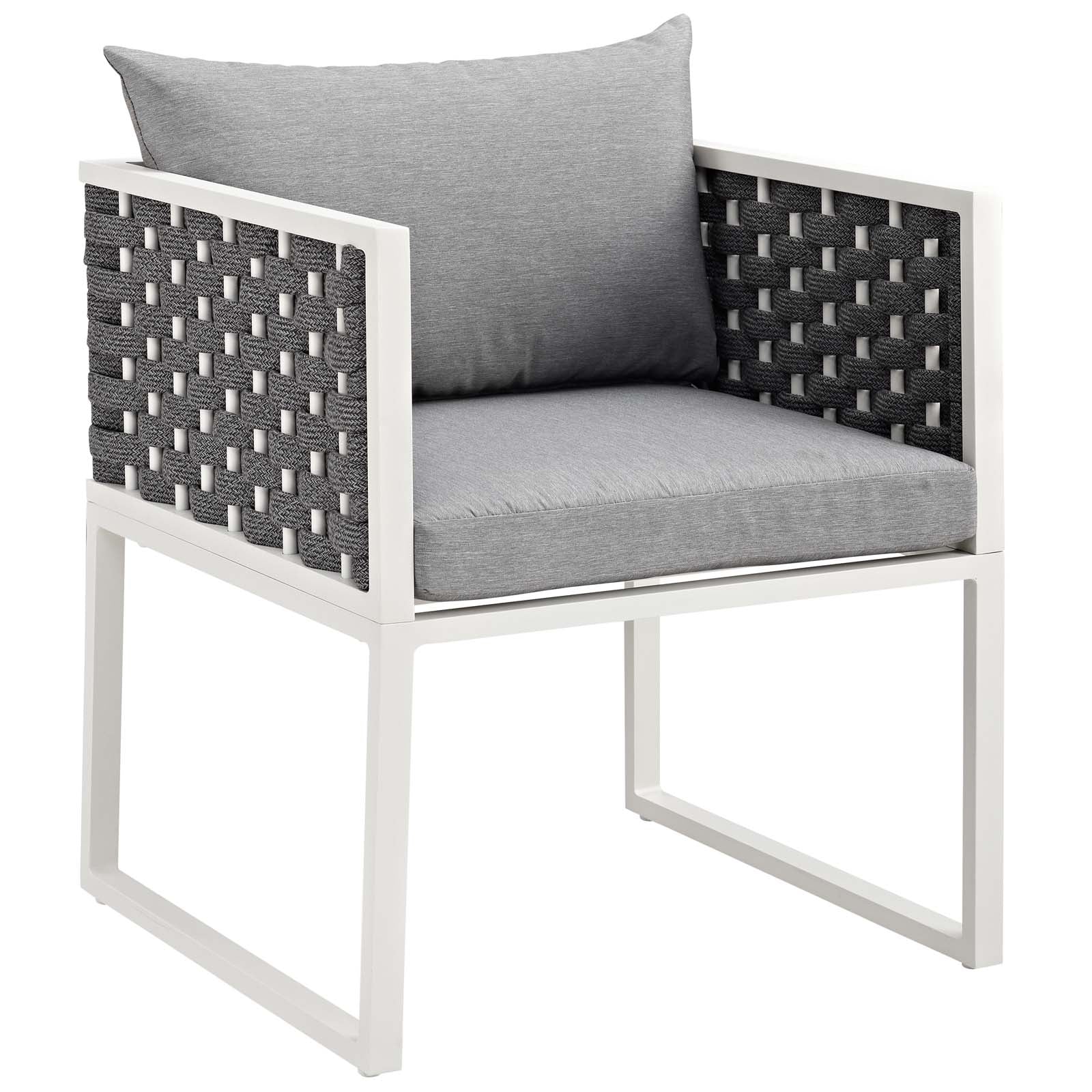 Modway Stance Outdoor Patio Aluminum Dining Armchair White Navy | Armchairs | Modishstore-2