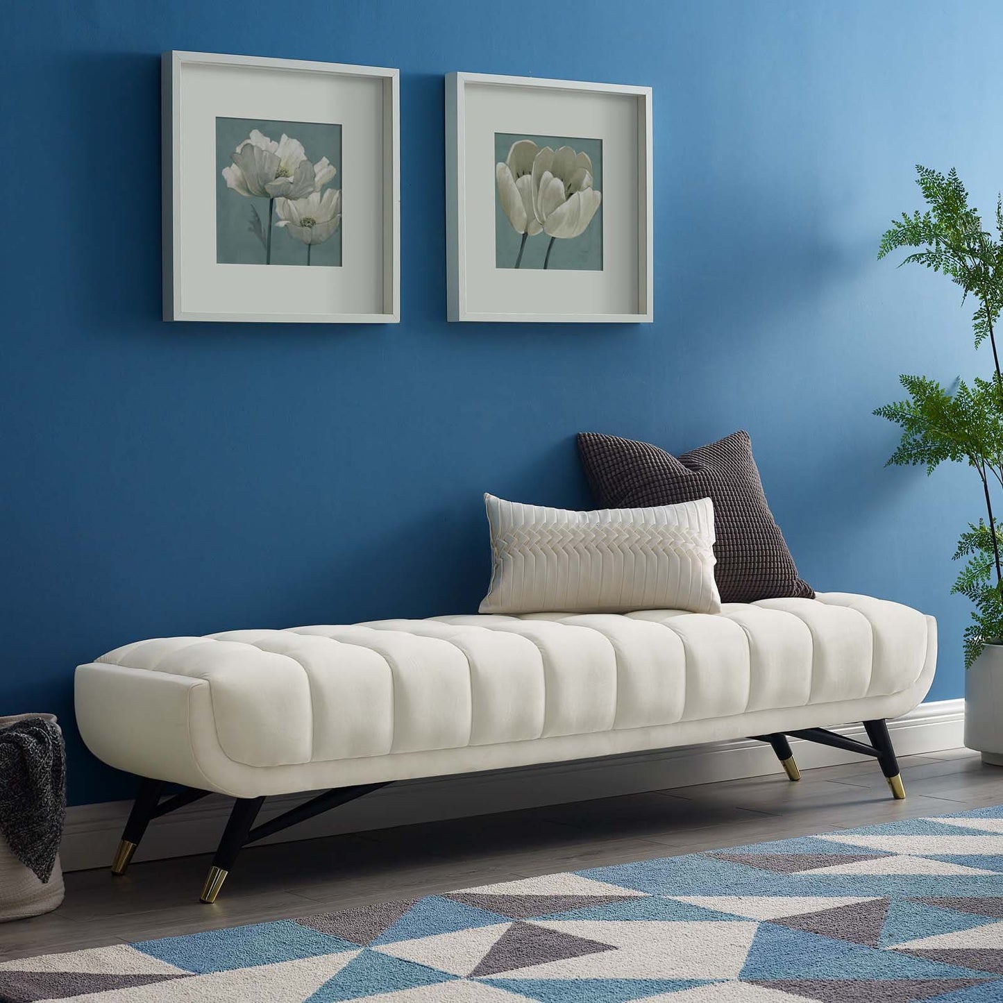 Modway Adept Upholstered Velvet Bench | Stools & Benches | 