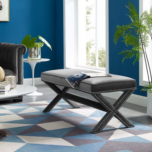 Modway Rivet Upholstered Velvet Bench | Stools & Benches | Modishstore
