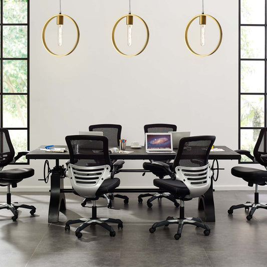 Modway Genuine 96" Crank Height Adjustable Rectangle Dining and Conference Table | Dining Tables