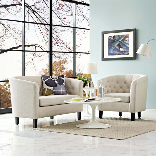 Modway Prospect 2 Piece Upholstered Fabric Loveseat and Armchair Set | Loveseats | Modishstore-3