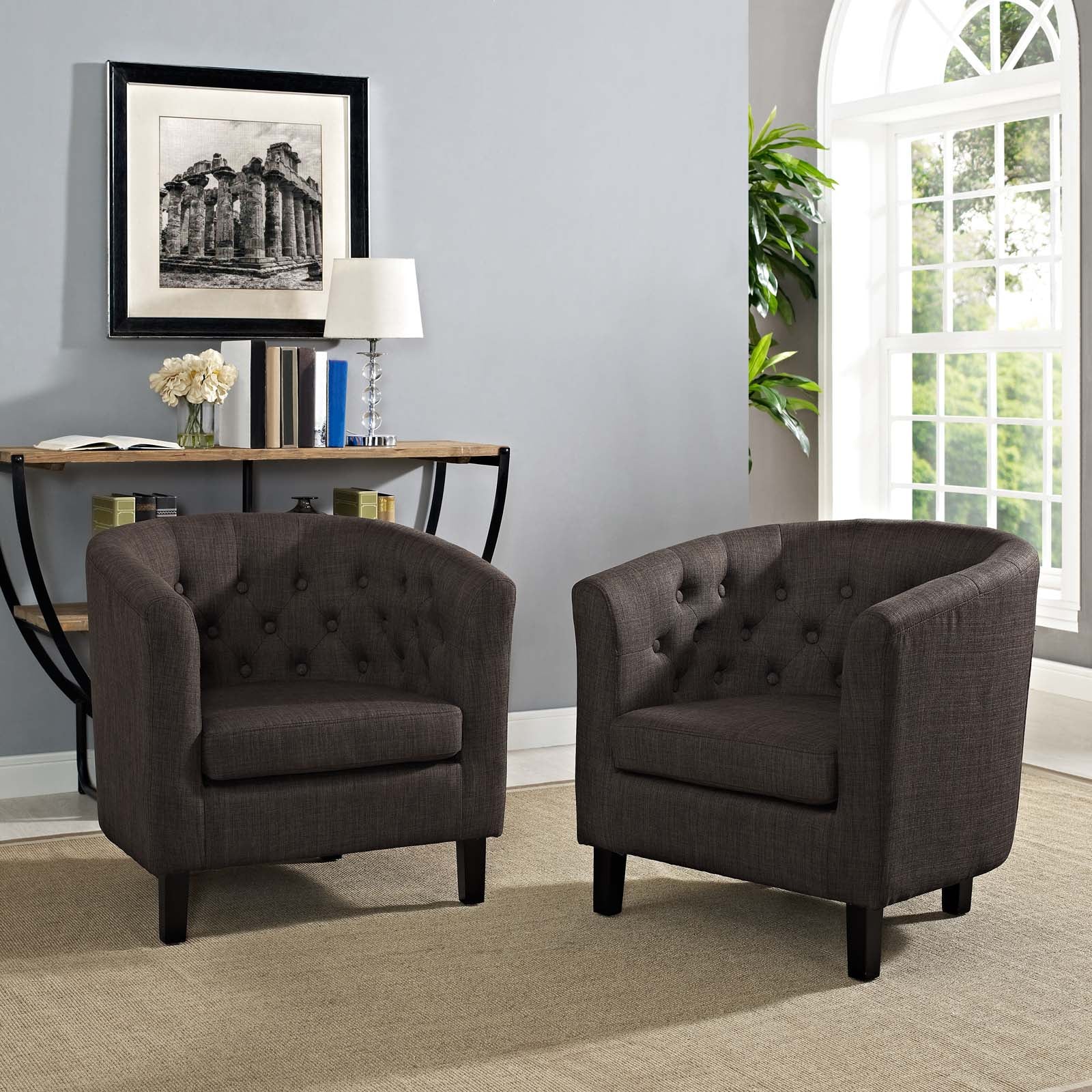 Modway Prospect 2 Piece Upholstered Fabric Armchair Set | Armchairs | Modishstore-4