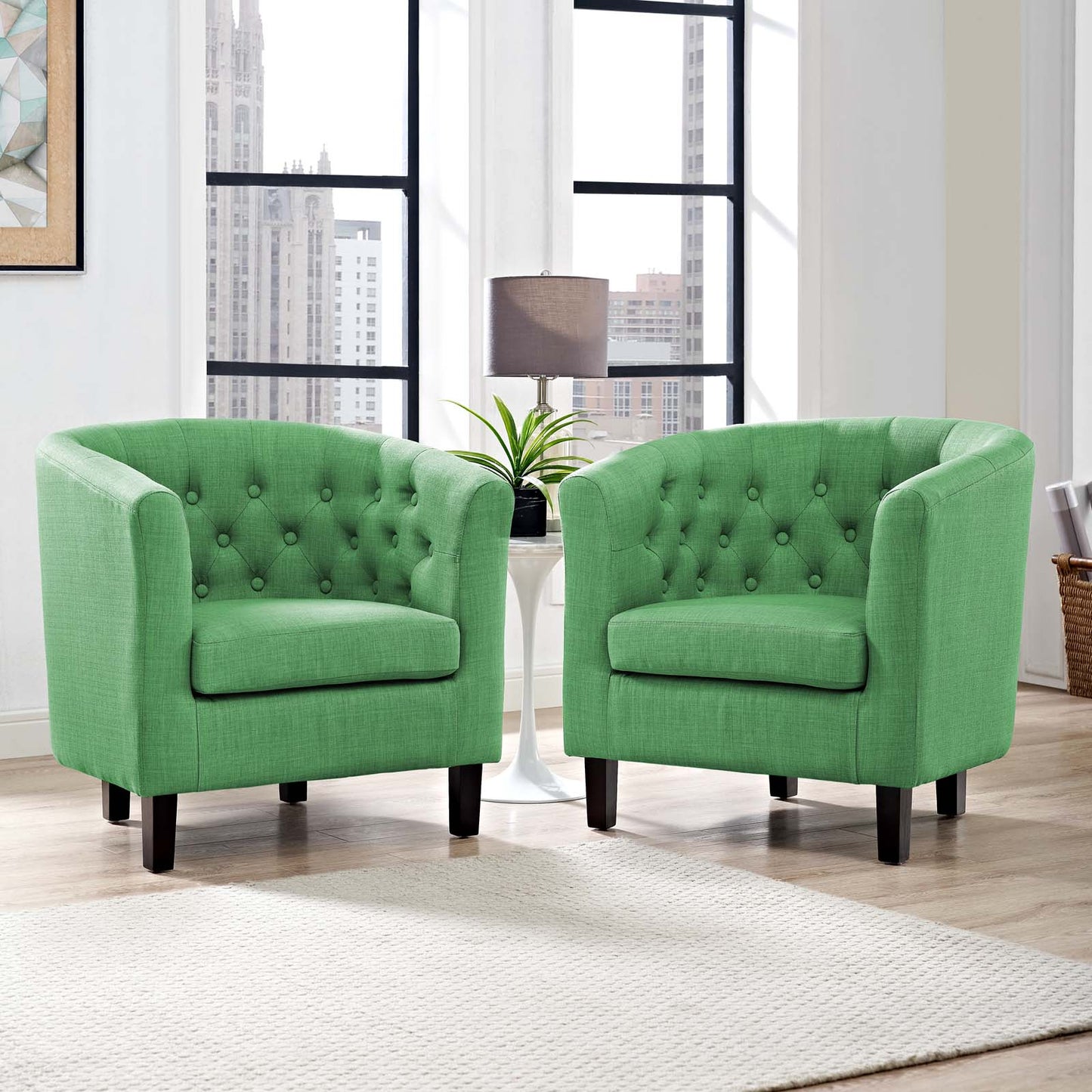 Modway Prospect 2 Piece Upholstered Fabric Armchair Set | Armchairs | Modishstore-5