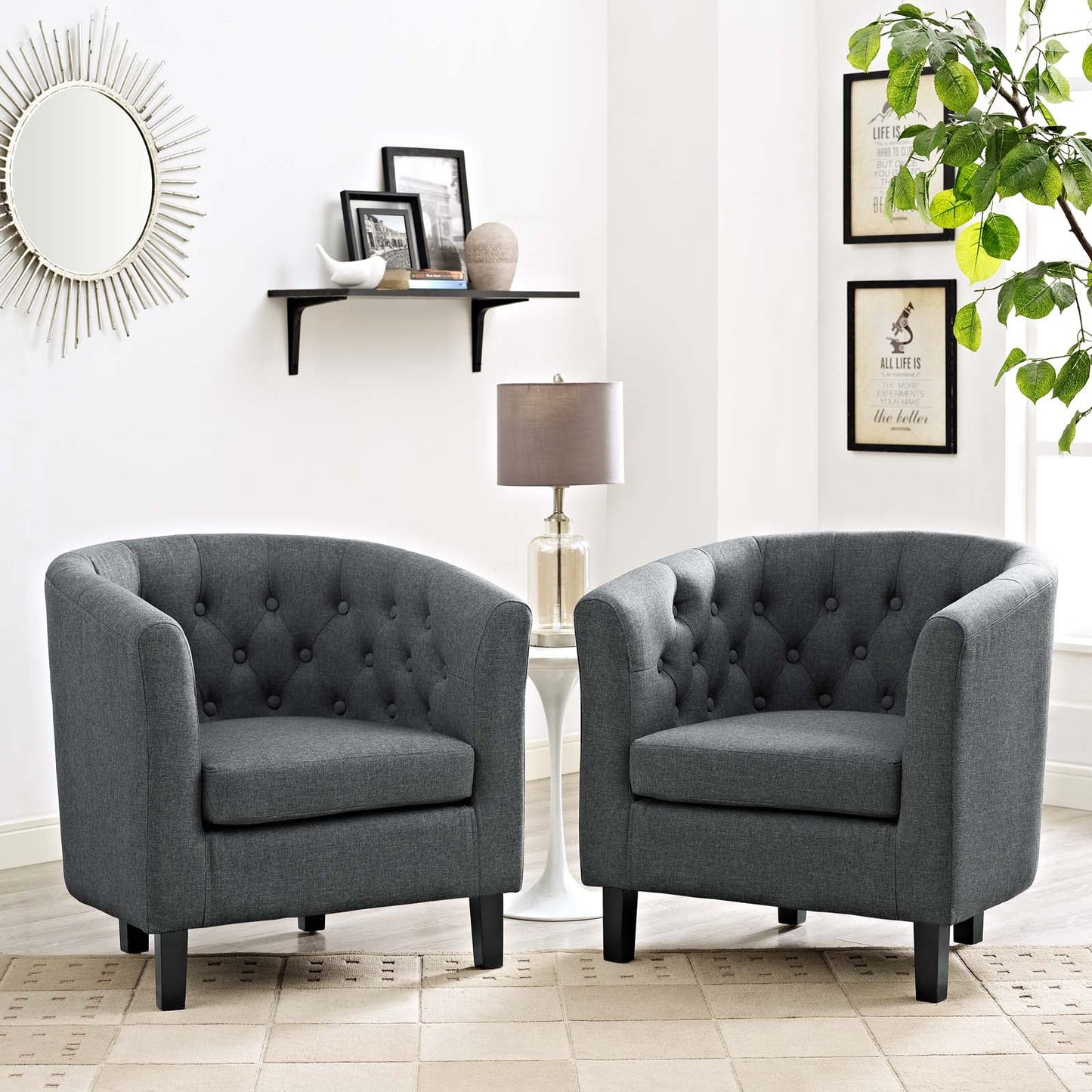 Modway Prospect 2 Piece Upholstered Fabric Armchair Set | Armchairs | Modishstore-6