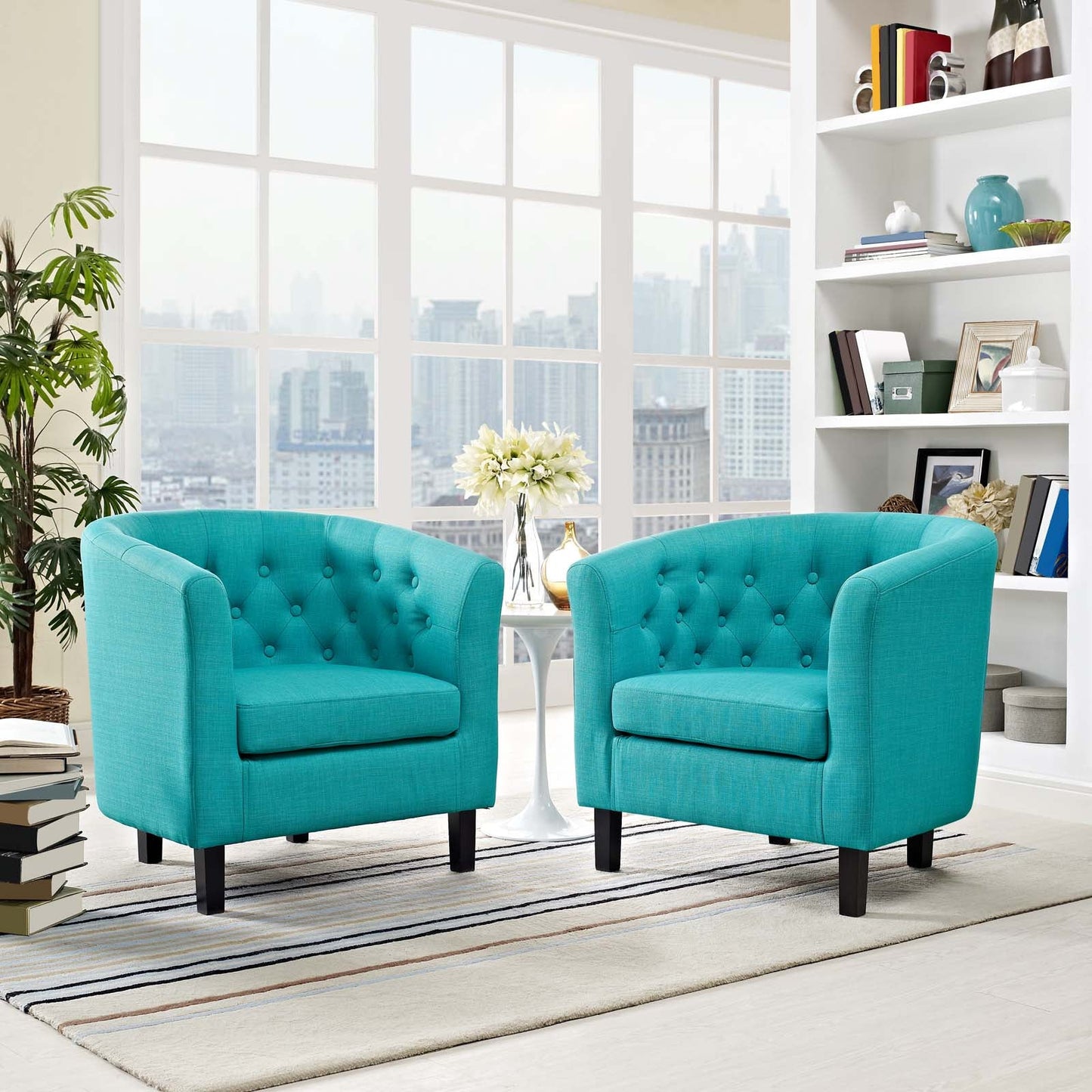 Modway Prospect 2 Piece Upholstered Fabric Armchair Set | Armchairs | Modishstore-9