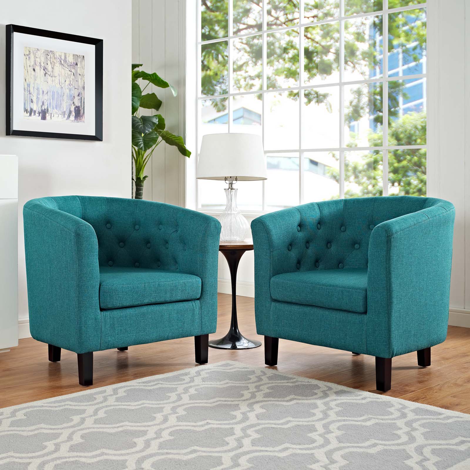 Modway Prospect 2 Piece Upholstered Fabric Armchair Set | Armchairs | Modishstore-10