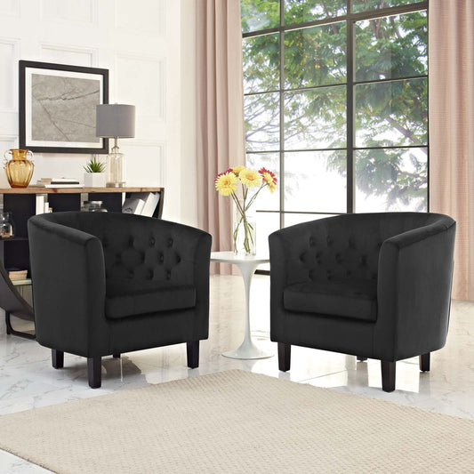 Modway Prospect 2 Piece Performance Velvet Armchair Set | Armchairs | Modishstore-2