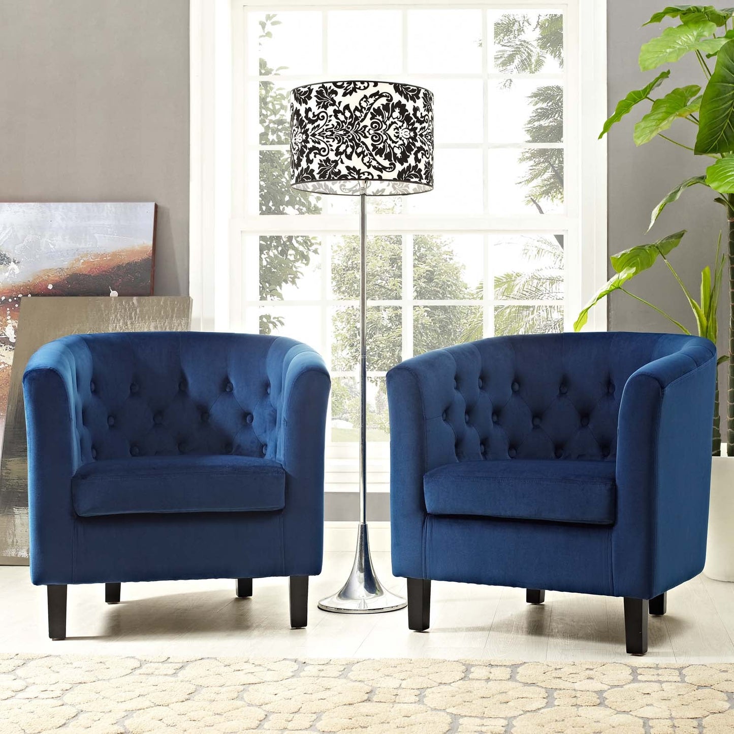 Modway Prospect 2 Piece Performance Velvet Armchair Set | Armchairs | Modishstore-5