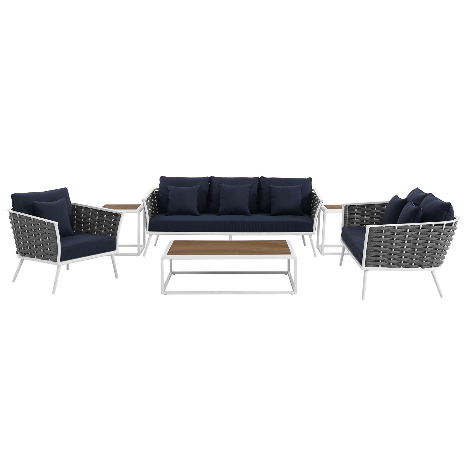Modway Stance 6 Piece Outdoor Patio Aluminum Sectional Sofa Set | Outdoor Sofas, Loveseats & Sectionals | Modishstore-2