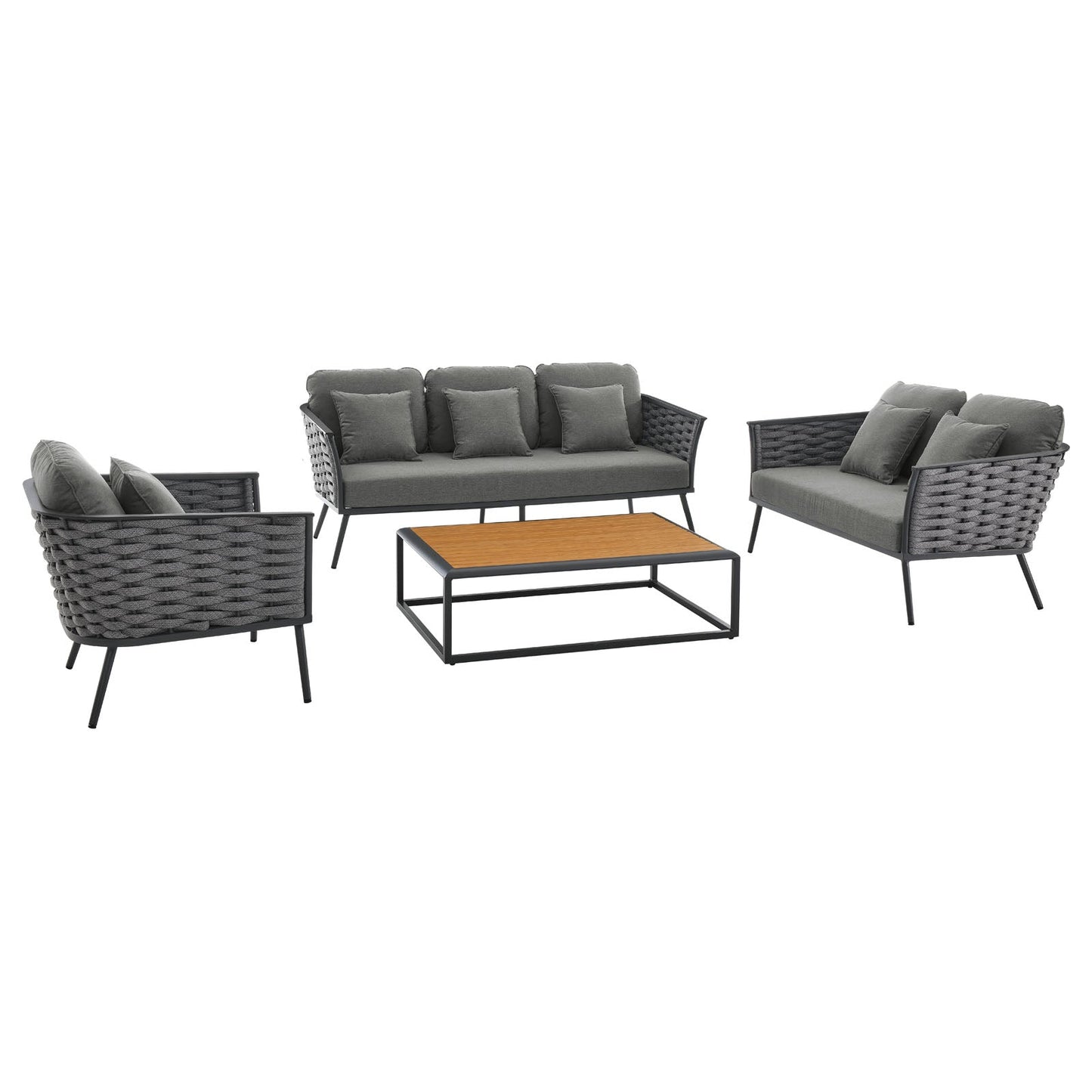 Modway Stance 4 Piece Outdoor Patio Aluminum Sectional Sofa Set-EEI-3161 | Outdoor Sofas, Loveseats & Sectionals | Modishstore-2