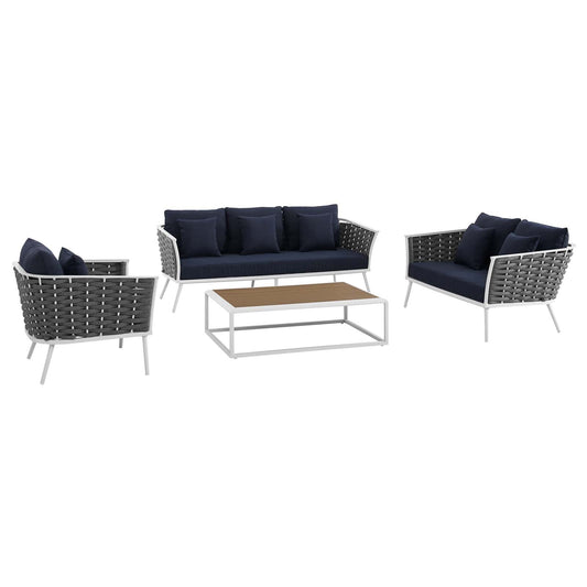 Modway Stance 4 Piece Outdoor Patio Aluminum Sectional Sofa Set-EEI-3161 | Outdoor Sofas, Loveseats & Sectionals | Modishstore-4