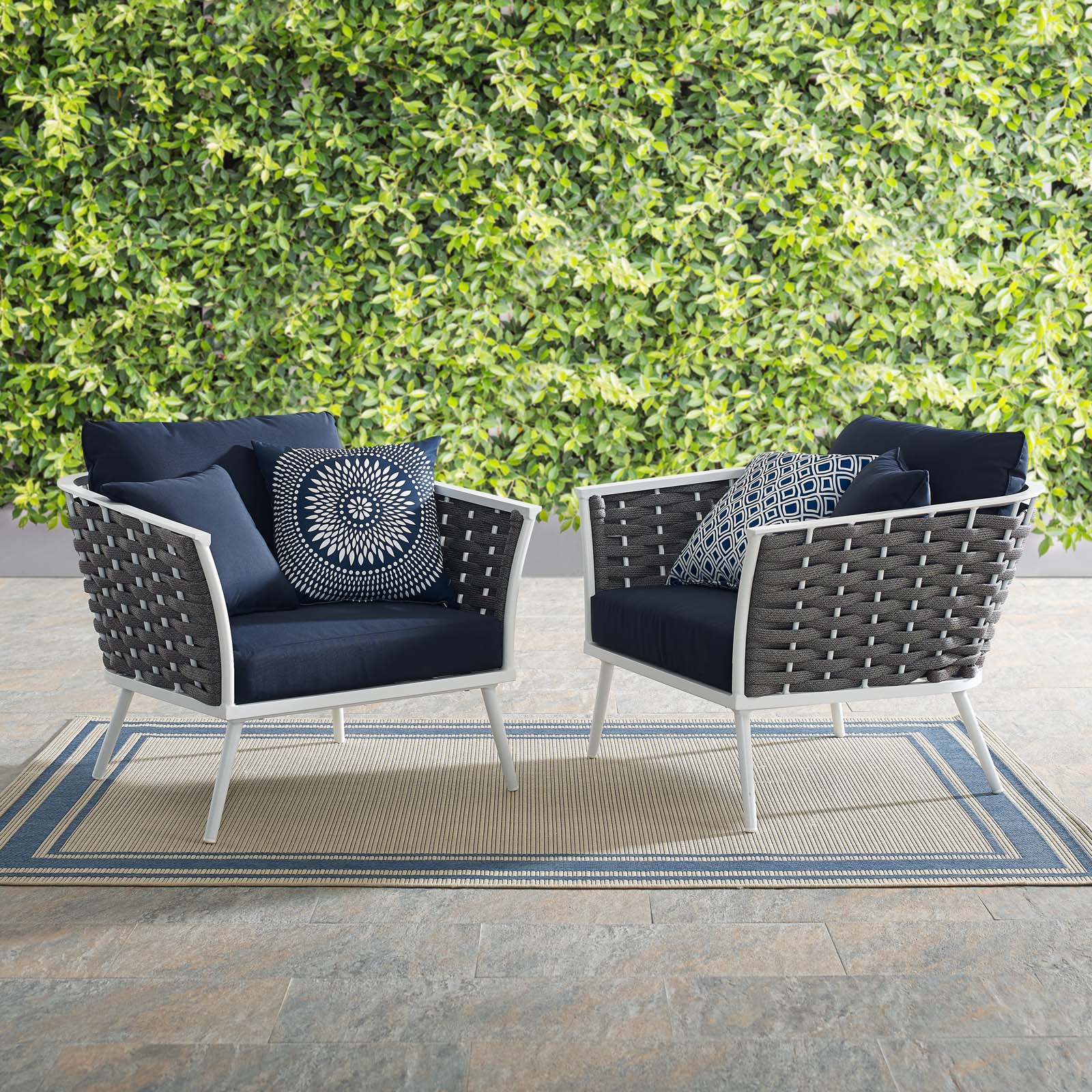Modway Stance Armchair Outdoor Patio Aluminum Set of 2 | Armchairs | Modishstore-2