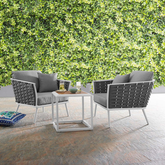 Modway Stance 3 Piece Outdoor Patio Aluminum Sectional Sofa Set | Outdoor Sofas, Loveseats & Sectionals | Modishstore